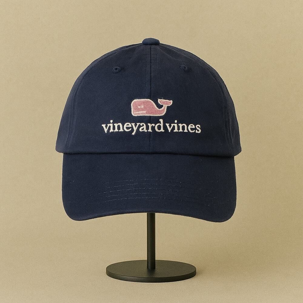 Vineyard Vines by Shep & Ian Whale Embroidered Logo Navy Cap Hat OS